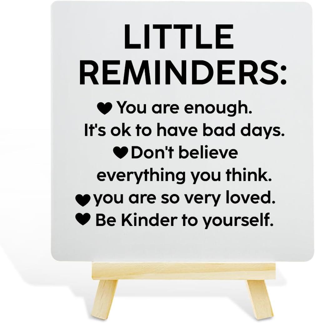 Inspirational Motivational Gifts for Women Men, Encouragement Gifts, Inspirational Desk Decor Sign for Office Home Room, Positive Affirmations Office Desk Decor, Little Reminders