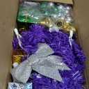 Small Purple Christmas Tree with Lights  23 Inch Mini Tabletop Christmas Tree with WarmWhite LED Lights, Hanging Ornaments, Decorative Bow and Gift Boxes  Table Tree for DIY Christmas Decoration