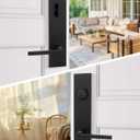 Goldenwarm Black Front Door Handle and Deadbolt Set, Matte Black Heavy-Duty Zinc Alloy Exterior Door Lock Set, Keyed Alike Modern Reversible Lever, 1-Pack