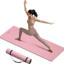 ILILI 10mm Extra Thick, TPE Yoga Mat, 76×28 Inch Extra Long, Carrying Strap