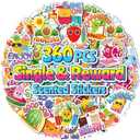 360PCS Scratch and Sniff Stickers, Large Scented Stickers for Kids & Teachers Single, Smelly Incentive Motivational Prize, Christmas Gift Bigger Reward for Student Classroom Must Haves School Supplies