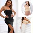 Strapless Shapewear Bodysuit Tummy Control Body Suits for women Seamless Thong Shapewear Tummy Control Beige L