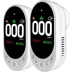 Plug-in Carbon Monoxide Detector with Digital Color Display CO Detector for CO, Temperature & Humidity, 85dB Loud Alert, Self Test Function vetouch CO Detector, for Home, Bedroom, Kitchen, RV