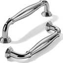 khtumeware 2 Pack 4 Inch(102mm) Polished Chrome Cabinet Pulls Heavy Duty Solid Cabinet Handles Heavy Duty Solid Cabinet Hardware for Cupboard Drawer Pulls Dresser Handle