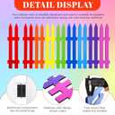 Chunful 16 Pcs Wooden Garden Fence Garden Border Edging Decorative 15.7" H x 63" Landscape Border Edging Ornamental Fence for Home School Lawn Flower Beds(Rainbow)