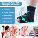 NEWGO Ice Pack Foot Ankle Ice Pack Wrap for Plantar Fasciitis, Foot Surgery Recovery, Hot Cold Therapy Ice Boot for Bunions, Ankle Injury, Swelling, Burning Feet - Black