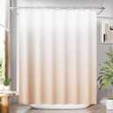 Fabric Shower Curtain, Cloth Khaki Shower Curtain Set with 12 Hooks, Washable Fabric Ombre Khaki and White Shower Curtain, Rustic Modern Bathroom Shower Curtain, 72x72 Inches