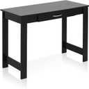 FURINNO Jaya Writing Desk For Residential Use With DrawerBlack, Blackwood, Large 40 x 20 in, Black