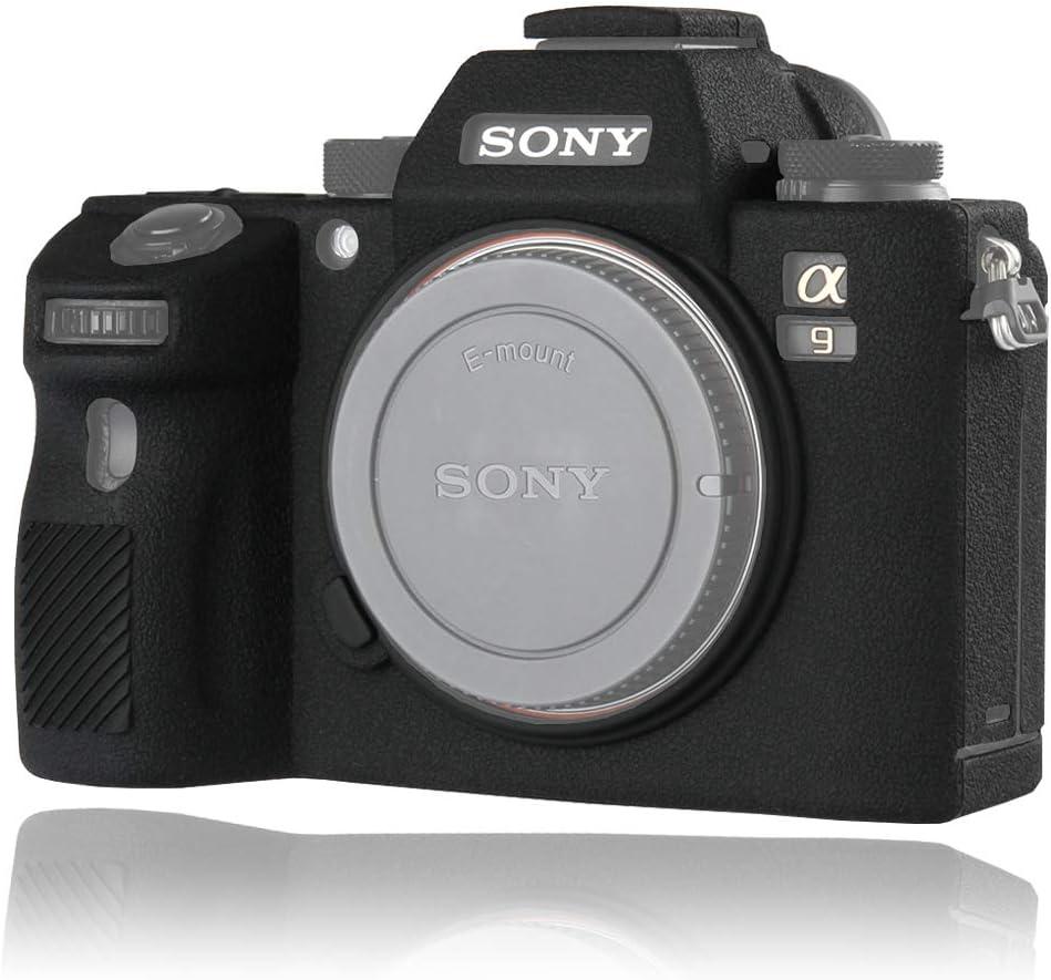 Easy Hood Camera Case for Sony A9 ILCE-9, Texture Surface, Anti-Scratch Soft Silicone Rubber Housing Case Shell Protective Cover (Black)