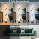 EIDISUNY Modern Floor Lamp for Living Room, 3 Color Temperature LED Spiral Floor Lamps with Remote&Foot Switch, 48W Dimmable LED Standing Lamp for Bedroom, Office(Black)