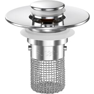 Sink Stopper Hair Catcher,(1PCS) Pop-up Sink Drain Strainer with Removable Stainless Steel Strainer Basket Hair Catcher, Bathroom Sink Strainer for Bathroom Sink Stopper Replacement