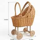 Handwoven Wicker Carriage Flower Basket, Rattan Stroller Shaped Planter for Shower Centerpiece, Vintage Wedding Floral Decor, Photography Props, Rustic Home Dcor