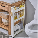 3.54 Slim Storage Cart Durable Bathroom Organizer Slide Out Storage Cart Rolling Utility Cart Slide Out Organizer Narrow Shelf Rack for Kitchen Bathroom Study Office