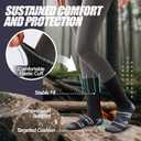 ANTSANG 5 Pairs Merino Wool Hiking Socks for Men & Women Thermal Winter Warm Moisture Wicking Cushion Boot Socks (Black, L)