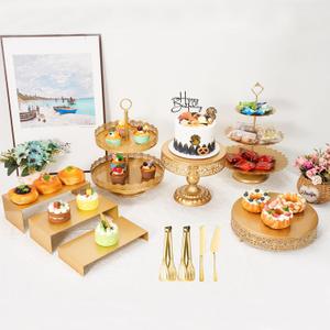 MTJYQTF Gold Cake Stand Set  9pcs Metal Dessert Table Display Set for Party, Vintage Candy Table Display Sets for Wedding Birthday Baby Shower Housewarming Party Farewell Party CS002