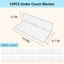 12 PCS Under Couch Blocker for Furniture Bed Couch Stop Small Item Toys from Getting Under the Sofa, Plastic Under Bed Blocker for Pets Dogs Cats-White