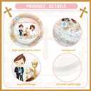 194 Pcs First Communion Baptism Party Decorations Boho Nuestra Primera Comunion Party Supplies Twins Christening Disposable Tableware Set with Plates Napkins Cups Tablecloth Serves 24