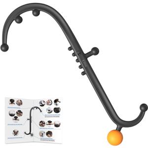 LiBa Trigger Point Massage Tool, Detachable Back Neck Shoulder Massager for Pain Relief, Manual Therapy Massage Cane Hook Stick with Massager Ball, Gift for Athlete, Desk worker, Chronic Pain Sufferer