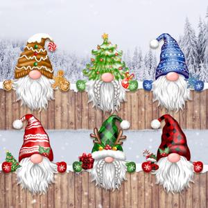 TREWAVE Christmas Gnome Fence Peeker Decorations Outdoor Peeking Garden Yard Decor Fence Ornament for Winter Holiday Patio Home (Xmas-Gnome), TREUSYS01