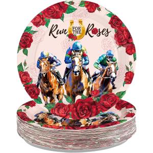 3 x 50Pcs Derby Day Paper Plates 10 Inch Large Heavy Duty