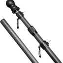 6 FT Telescoping Carbon Fiber Flag Pole, Adjustable Heavy Duty Flagpole for 3x5, 4x6, 2x3 Flags, Tangle-Free Spinning Rings for House, RV, Truck, Boat