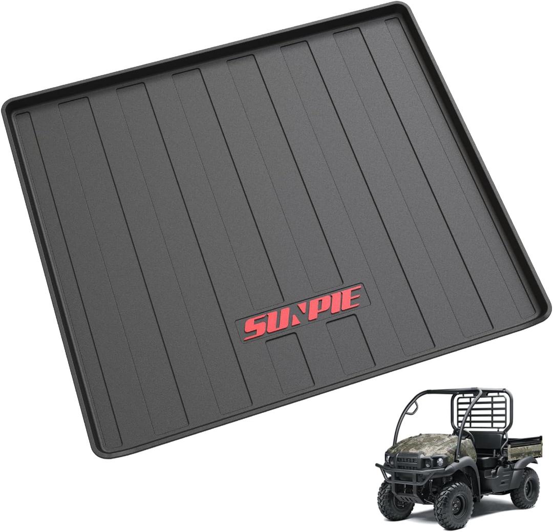 SUNPIE Bed Liner Cover Compatible with Kawasaki Mule SX/4x4/4x4 FI/4x4 XC/4x4 XC FI/4x4 FE/4x4 XC LE 2 Passenger 2021-2025, Cargo Mat TPE All Weather Protector, Raised Edge,Protect Against Scratches