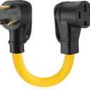 EV Charger Adapter Cord Compatible with NEMA TT-30P to 14-50R, 30 Amp generator to 50 Amp EV for Level 2 Charging, 3P Male to 4P Female Adapter Cord with Handle, NOT FOR RV, 1FT, ETL Listed