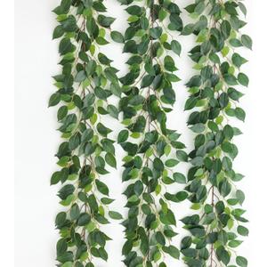 Mizii 3 Packs Artificial Vines Garland 78'' Fake Ficus Vine Greenery Garland Silk Green Leaves Decoration Faux Hanging Plants for Wedding Table Centerpieces Wall Room Decor (78in)