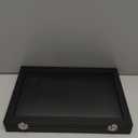 Jewelry Box Organizer with Lid, Black Velvet Bracelet and Ring Storage Case, Travel Jewelry Organizer for Necklace and Earring Storage