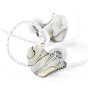 BASN MMCX Triple Driver in-Ear Monitors with Rich Bass, HiFi Stereo IEM Earphones with Upgraded Detachable Cables for Audiophiles Musicians (Porcelain White)