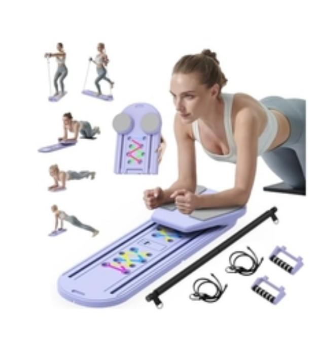 Pilatex Board - 2025 Updated Pilates Reformer Machine Set, Multi-Purpose Foldable Pilates Reformer Board for Home, 6 in 1 Pilates Sliding Board
