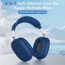 Silicone Case Cover for AirPods Max 2/1 (2026/2024/2020),Ear Pad Case Cover/Ear Cups Cover/Headband Cover for AirPods Max 2&1 (USB-C/Lightning),Accessories for Apple AirPods Max 2 Headphones,Dark Blue