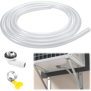 10ft Air Conditioner Drain Hose, 3/5 inch Portable AC Drain Hose Connector, Replacement for Universal Mini-Split Unit and Window Air Conditioner Unit kit Parts