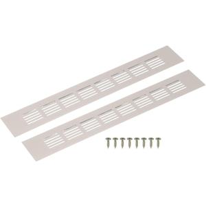 uxcell Rectangle Ventilation Grille, Aluminum Alloy Mesh Air Vent Cover Louvered Ventilation Cover with Mounting Screws for Cabinet Wardrobe Shoe Closet (350x50mm/14"x2", Cashmere Gray)