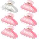 Jinei 6 Pcs Bride Bridesmaid Claw Hair Clip White Pink Acrylic Hair Clip Rhinestone Bride Clips Bachelorette Party Decorations Banana Barrettes Bridesmaid Gifts Bridal Shower, Wedding