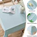 AUSSPVOCT Textured Linen Tablecloth Rectangle 52x70 Water Resistant Spill-Proof Wipeable Light Blue Table Cloth Wrinkle Free Fabric Dining Table Cover for Birthday Farmhouse Spring Easter Party