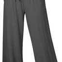 Eytino Womens Plus Size Pants Summer Elastic High Waist Drawstring Casual Loose Wide Leg Trousers Pants with Pockets 4X