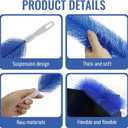 4 Pcs Bendable Microfiber Fan Cleaner Brush, BlueReusable Gentle Blade Dusting Tool for Ceiling, AC, Table&Stand Fans, Household Air Vents&Curtains