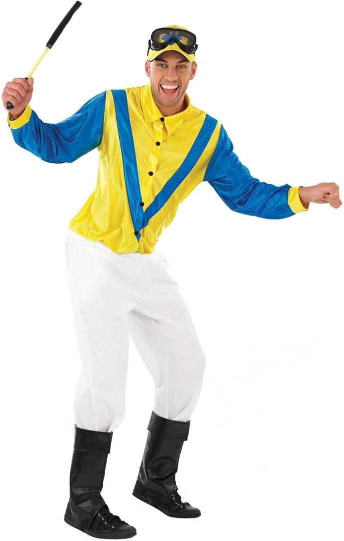 fun shack Horse Jockey Costume for Men, Adult Jockey Halloween Outfit, Equestrian Theme Dress-Up, Race Day Attire (X-Large)
