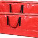 Sattiyrch Christmas Tree Storage Bag- 2 pack - Fits Up to 7.5ft Xmas Disassembled Trees with Durable Reinforced Handles & Dual Zipper -Waterproof Material Protects from Dust,Moisture(Red, 7.5ft)