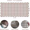 Scalloped Checkered Desk Mat Cute Brown Gingham XXL Large Gaming Mouse Pad Farmhouse Cottagecore Vintage Keyboard Computer Mat Pad for Desktop Aesthetic Cozy Office Desk Decor