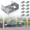 FMhotu 10 PCS 6x6 Galvanized Post Base for Concrete, Internal 5.5"x5.5", Adjustable Aluminum-zinc Plated Steel Deck Post Anchor Base, Post Base Holder with 1" Standoff for Deck Gazebo Pergola Porch