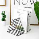 Sooyee 9 Slot Black Magazine Holder,Desktop File Sorter Organizer Triangle Bookshelf Decor Home Office