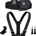 Chest Mount Harness Chesty Vest Head Mount Strap for Action Camera Compatible with GoPro Hero 12,11,10,9,8,Max,Go Pro Hero 7,6, 5,4, Session,3+,3,Hero (2018),Fusion,DJI Osmo,AKASO