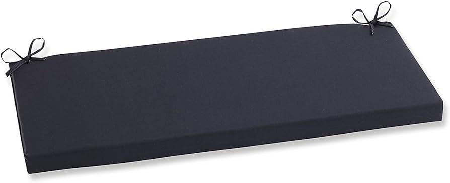 Pillow Perfect Solid Outdoor Patio Sofa Bench Swing Cushion Weather, and Fade Resistant, 1 Count (Pack of 1), Black