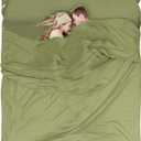 JAICOM Sleeping Bag Liner - Travel Sheets for Hotel, Portable & Comfortable & Quick-Drying Adult Sleep Sack for Camping, Business Trips, Traveling, Hostel (Green-2P)