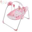 Baby Swing for Baby Girl,Newborn Swing with Music,5 Speed Levels,Timing Setting,Soft Cushion,Pink Foldable Infant Swing for Indoor Outdoor Use 0-9 Months