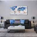 Pogusmavi-World Map Wall Art-Modern Art Wall Decor-Framed Artwork For Walls-Canvas Art For Office-Paintings For Decorations-Large Pictures For Living Room 24x48