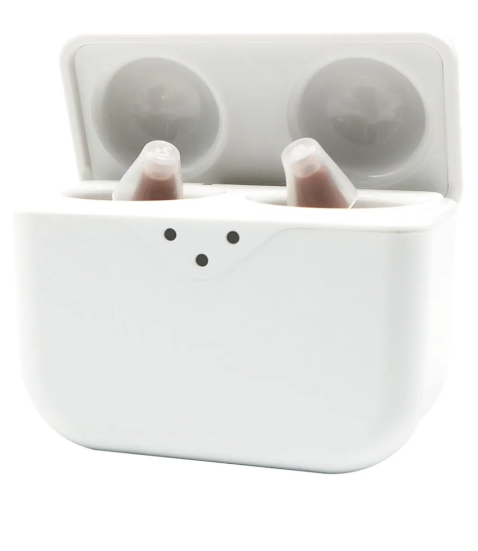 Hearing Aids for Seniors, Rechargeable OTC Hearing Aid for People with Hearing Loss, Volume Automatic Noise Cancellation, Premium Comfort Design, Nearly Invisible