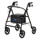 Medline Aluminum Rollator Walker, Burgundy, 300 lb. Weight Capacity, 8” Wheels, Adjustable Height Handle, Padded Seat & Backrest, Rolling Walker for Seniors and Mobility Impaired